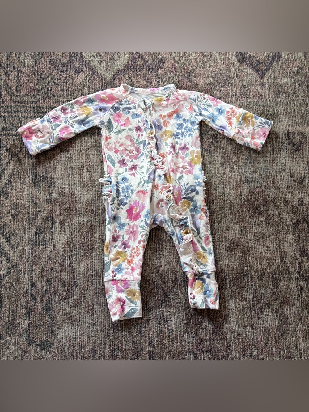 Little Sleepies Tiny Blooms ruffle sleeper PREEMIE